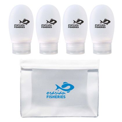 Custom Bayside Travel Bottle Set - Frosted White