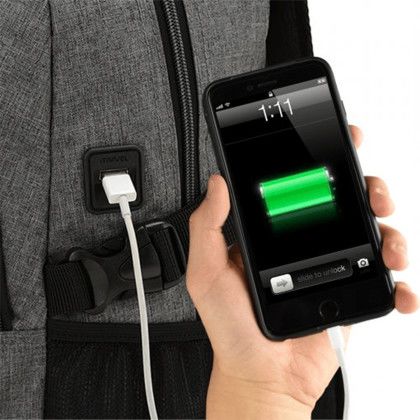 Custom On the go - 19 Inch Backpack with USB Port Charger Bag - Charging Point View Custom On the go - 19 Inch Backpack with USB Port Charger Bag - Charging Point View