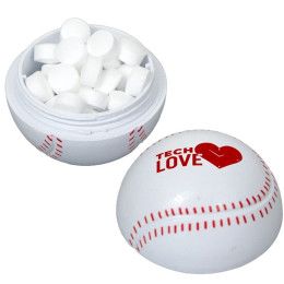 Custom Baseball Mint Container - White