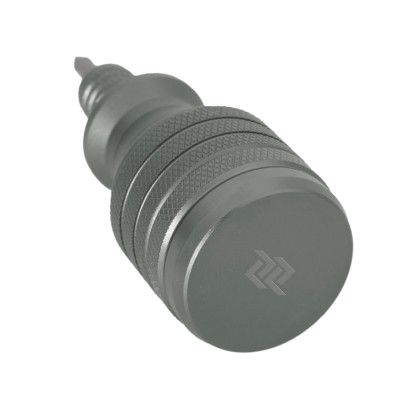 Custom 6-in-1 Recycled Aluminum Screwdriver Tool - Gunmetal Side View Custom 6-in-1 Recycled Aluminum Screwdriver Tool - Gunmetal Side View
