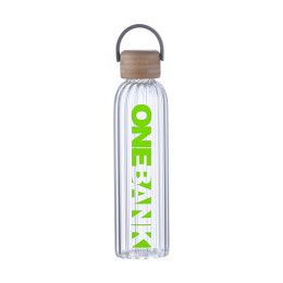 Custom Eos 21 oz Glass Bottle with Bamboo Lid Custom Eos 21 oz Glass Bottle with Bamboo Lid