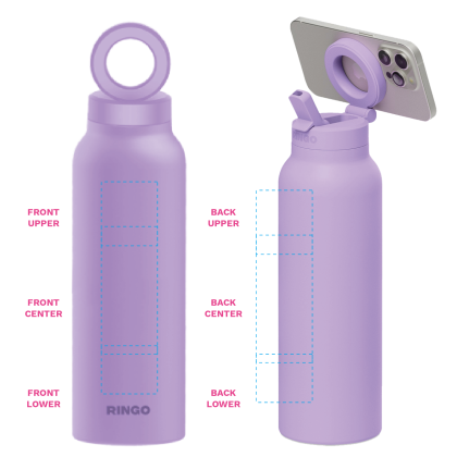Custom Ringo Pro Water Bottle - Imprint Locations Custom Ringo Pro Water Bottle - Imprint Locations