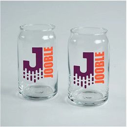 Custom Full Color Can Shape Glass Gift Set Of 2 Custom Full Color Can Shape Glass Gift Set Of 2