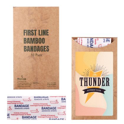 Custom First Line Bamboo Bandages 10 Pack - Natural Packaging View 