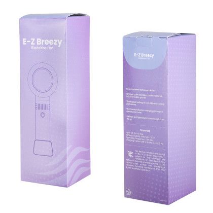 Custom E-Z Breezy Bladeless Fan - White/Cool grey Packaging View 