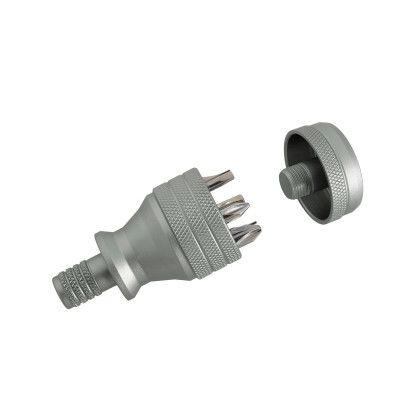 Custom 6-in-1 Recycled Aluminum Screwdriver Tool - Gunmetal open View Custom 6-in-1 Recycled Aluminum Screwdriver Tool - Gunmetal open View