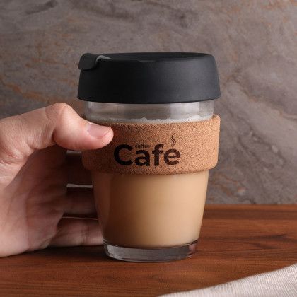 Custom 11.8 oz Glass & Cork To-Go Tumbler - lifestyle View 