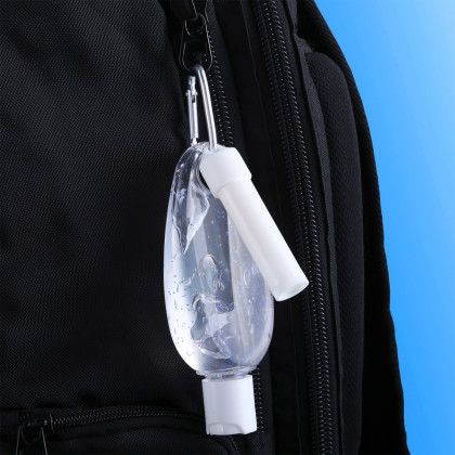 Custom Moisturizing Hand Sanitizer & Lip Moisturizer Carabiner Kit - In Use Custom Moisturizing Hand Sanitizer & Lip Moisturizer Carabiner Kit - In Use