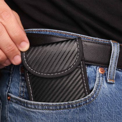 Custom Vanguard RFID Key Pouch - Black In Use Custom Vanguard RFID Key Pouch - Black In Use