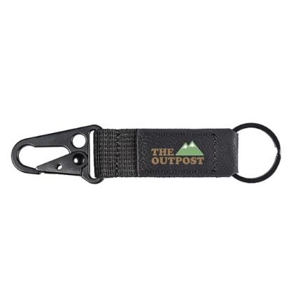 Custom Full Color Saratoga Strap Carabiner Keychain - Black Custom Full Color Saratoga Strap Carabiner Keychain - Black