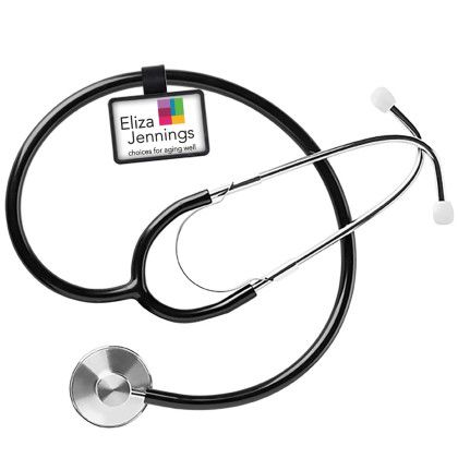 Custom Anti-Microbial Rectangle Stethoscope ID Tag - Black Custom Anti-Microbial Rectangle Stethoscope ID Tag - Black