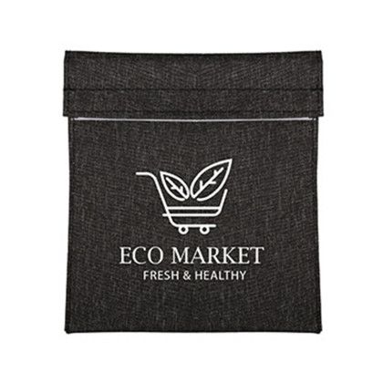 Custom RPET Sandwich Bag - Heathered Black Custom RPET Sandwich Bag - Heathered Black