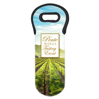 Custom Sublimated Neoprene Wine Holder - White
