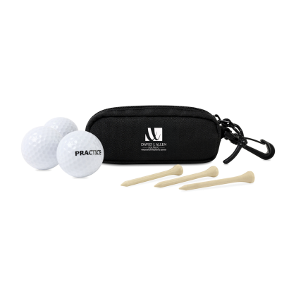 Custom Golf Links Recycled rPET Ball & Tee Caddy Kit - Black