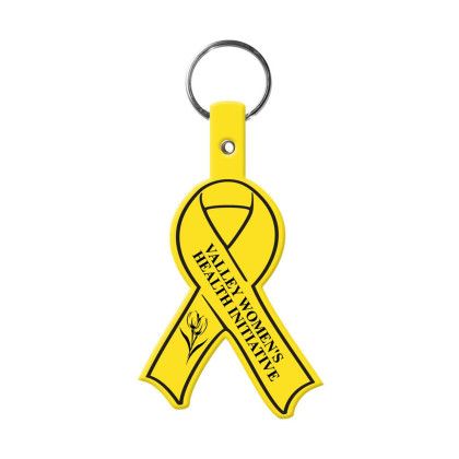 Custom Awareness Ribbon Flexible Key Tag - Yellow