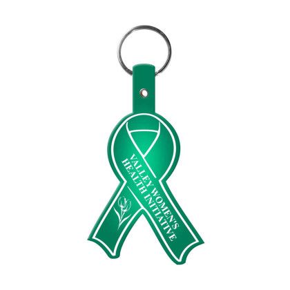 Custom Awareness Ribbon Flexible Key Tag - Translucent green