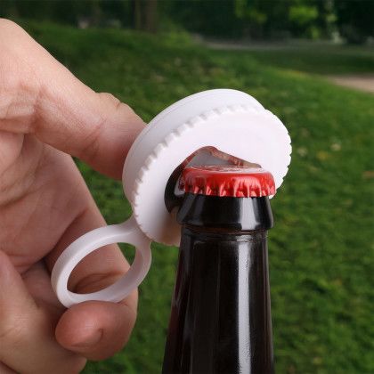 Custom Fidget Spinner Bottle Opener - White In Use