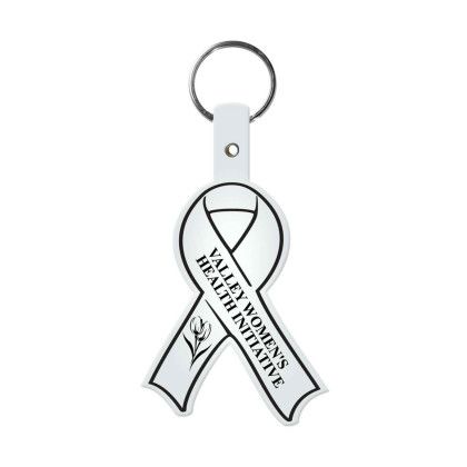 Custom Awareness Ribbon Flexible Key Tag - Translucent frost
