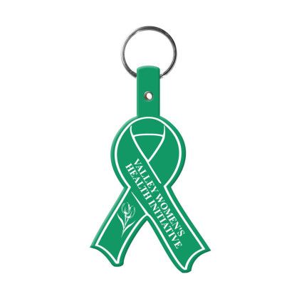 Custom Awareness Ribbon Flexible Key Tag - Green