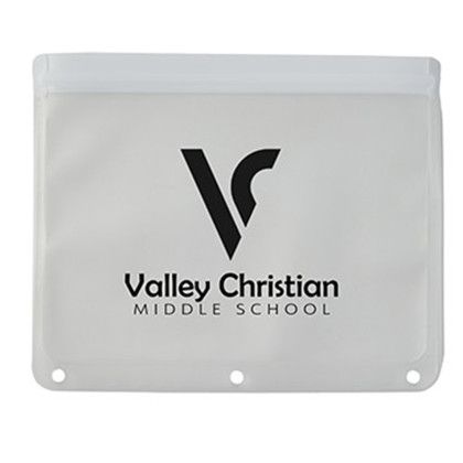 Custom Zip-it PEVA School Pouch - White