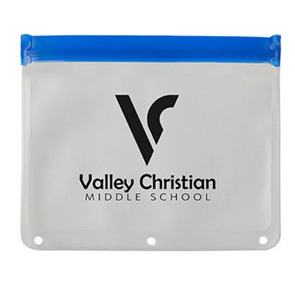 Custom Zip-it PEVA School Pouch - Blue
