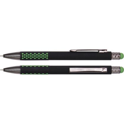 Custom Honeycomb Stylus Cello-Wrapped Pen - Green Custom Honeycomb Stylus Cello-Wrapped Pen - Green