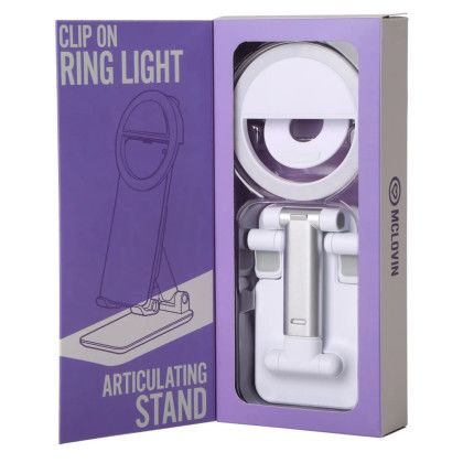 Custom McLovin Phone Stand & Ring Light - White Packaging View 