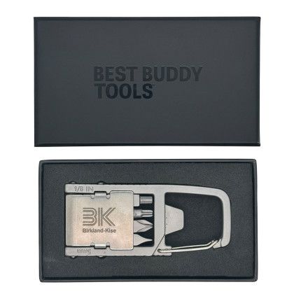 Custom Best Buddy Tools 12-in-1 Carabiner Multi-Tool - Silver Custom Best Buddy Tools 12-in-1 Carabiner Multi-Tool - Silver
