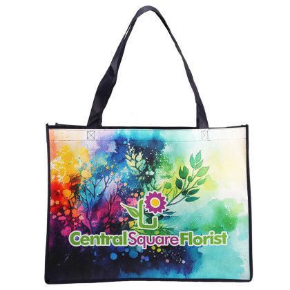 Custom Sublimated Large Non-Woven Shopping Tote - Navy