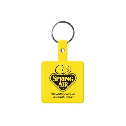 Custom Square Flexible Key Tag - Yellow Custom Square Flexible Key Tag - Yellow