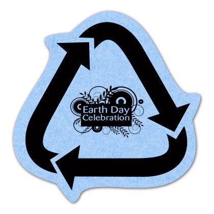 Custom Recycle Arrows Compressed Sponge - Blue Custom Recycle Arrows Compressed Sponge - Blue