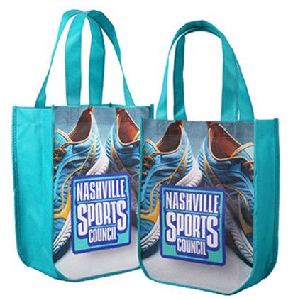 Custom Yuma Sublimated Non-Woven Curve Bottom Tote (2-sided) - Real