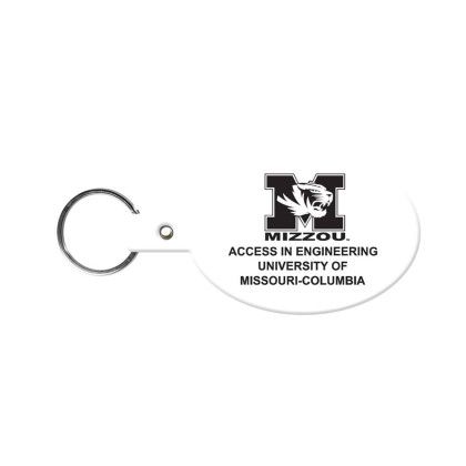 Custom Oval Flexible Key Tag - White Custom Oval Flexible Key Tag - White