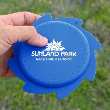 Custom Silicone Hydro Flying Disc - Blue Lifestyle View Custom Silicone Hydro Flying Disc - Blue Lifestyle View