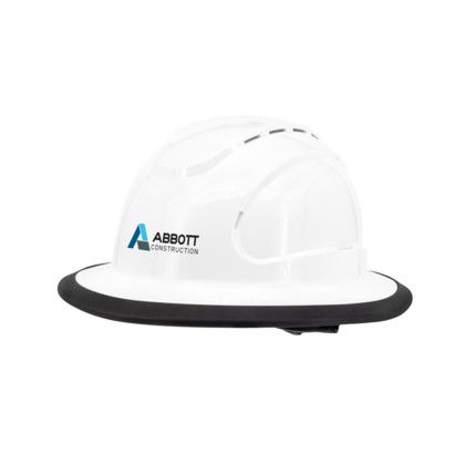 Custom The Judge 6-point Ratchet Type I Vented Full Brim Hard Hat - White Custom The Judge 6-point Ratchet Type I Vented Full Brim Hard Hat - White