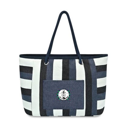 Custom Bayside Stripe Recycled Cotton Boat Bag - AWARE Custom Bayside Stripe Recycled Cotton Boat Bag - AWARE
