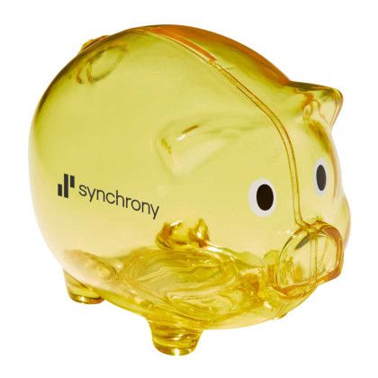  Custom Classic Piggy Bank - Translucent yellow