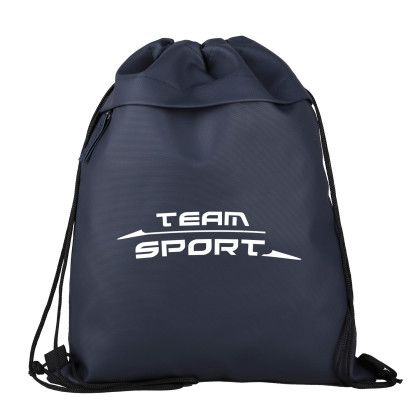 Custom Nova 600D RPET Drawstring Backpack - Dark blue Front View 