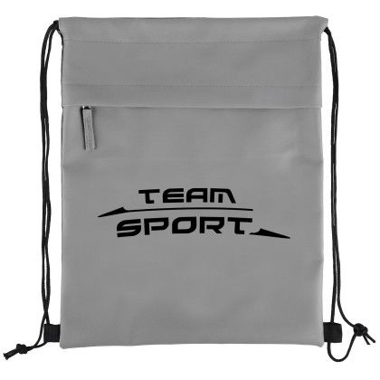 Custom Nova 600D RPET Drawstring Backpack - Grey Custom Nova 600D RPET Drawstring Backpack - Grey