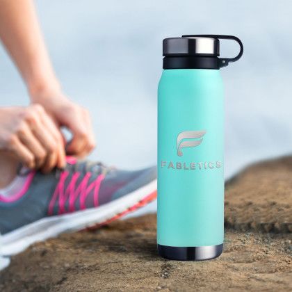 Custom 20 oz. Wide Mouth Stainless Steel Water Bottle - Seafoam Lifestyle View Custom 20 oz. Wide Mouth Stainless Steel Water Bottle - Seafoam Lifestyle View