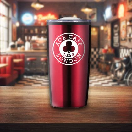 Custom 20 oz Economy Stainless Steel Tumbler With Plastic PP Liner - Red Lifestyle View 
