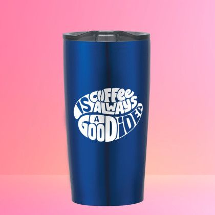 Custom 20 oz Stainless Steel Tumbler - Blue Lifestyle View 