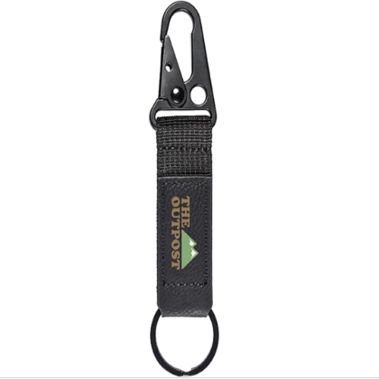 Custom Full Color Saratoga Strap Carabiner Keychain - Black Custom Full Color Saratoga Strap Carabiner Keychain - Black