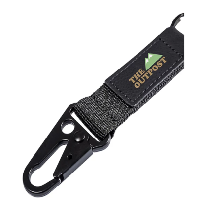 Custom Full Color Saratoga Strap Carabiner Keychain - Black Custom Full Color Saratoga Strap Carabiner Keychain - Black