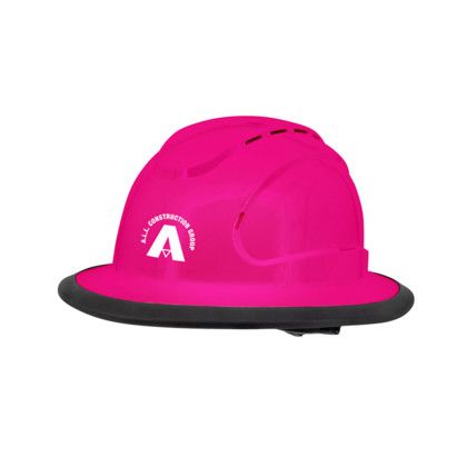 Custom The Judge 6-point Ratchet Type I Vented Full Brim Hard Hat - Pink Custom The Judge 6-point Ratchet Type I Vented Full Brim Hard Hat - Pink