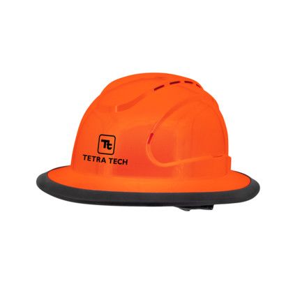 Custom The Judge 6-point Ratchet Type I Vented Full Brim Hard Hat - Orange Custom The Judge 6-point Ratchet Type I Vented Full Brim Hard Hat - Orange