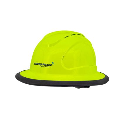Custom The Judge 6-point Ratchet Type I Vented Full Brim Hard Hat - Hi-vis Lime Custom The Judge 6-point Ratchet Type I Vented Full Brim Hard Hat - Hi-vis Lime