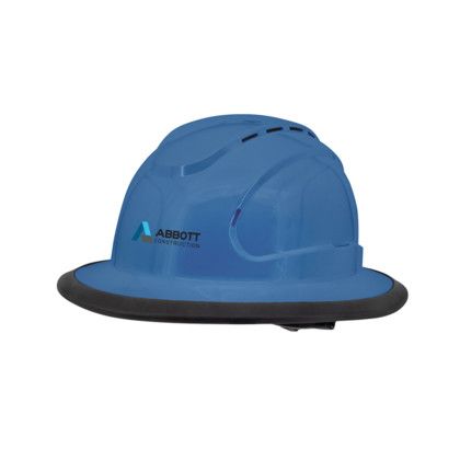 Custom The Judge 6-point Ratchet Type I Vented Full Brim Hard Hat - Blue Custom The Judge 6-point Ratchet Type I Vented Full Brim Hard Hat - Blue