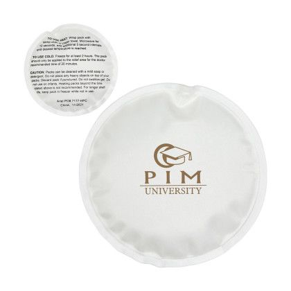 Custom Round Nylon-Covered Hot/Cold Pack - White Custom Round Nylon-Covered Hot/Cold Pack - White