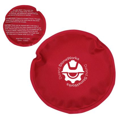Custom Round Nylon-Covered Hot/Cold Pack - Red Custom Round Nylon-Covered Hot/Cold Pack - Red
